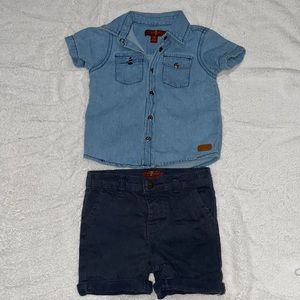 Used | size 18 months | 7 for all mankind |  shorts and button up